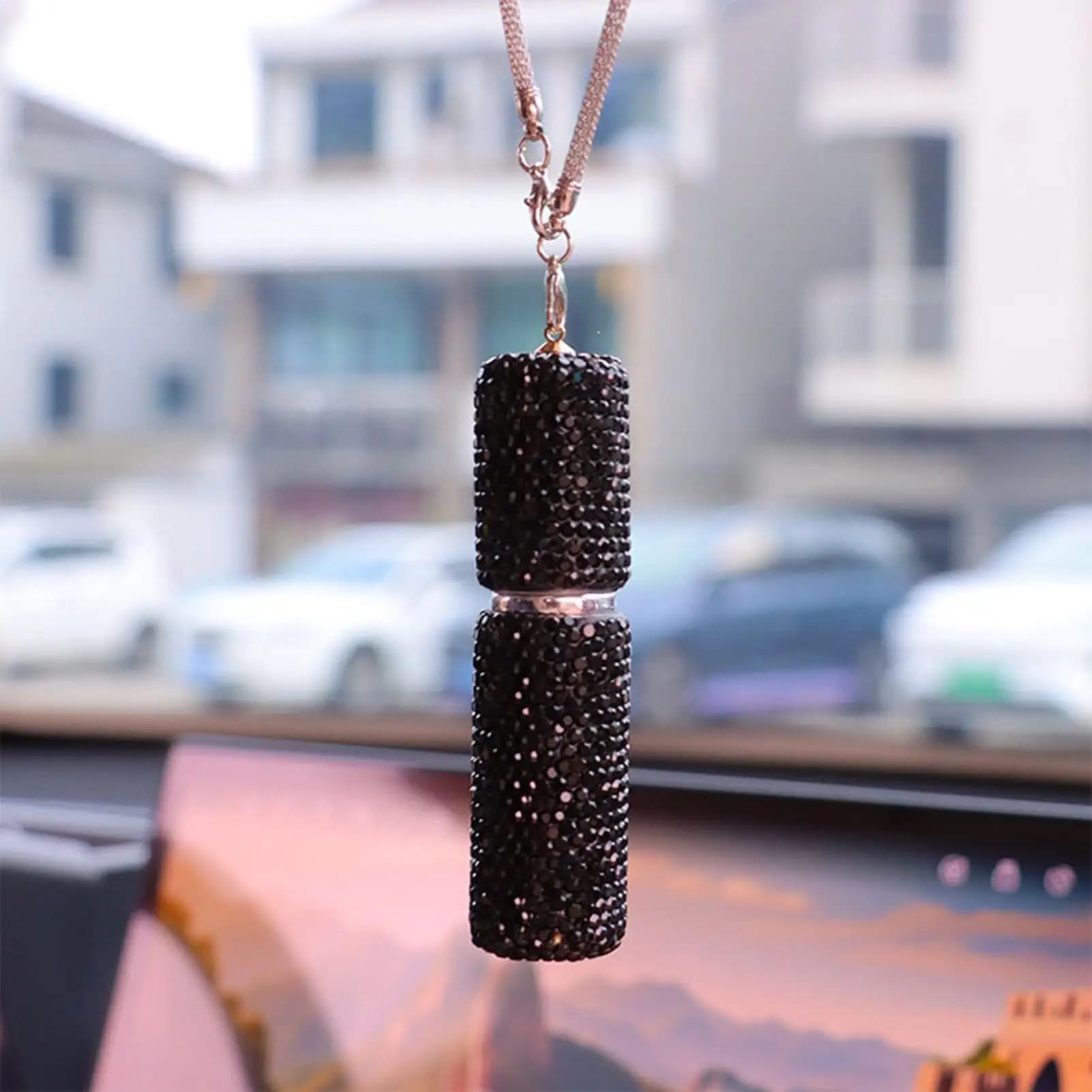 Diffusore di Fragranze per Auto 5ml con Strass, Ricaricabile, Decorazione Interna, Bottiglie Vuote per Diffusore Auto, Deodorante per Aria per Donne, Conducenti, Camion