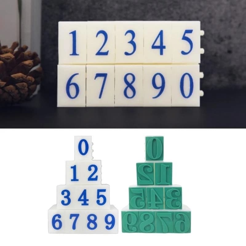 C9GC Set Of 10Pcs Detachable Number Stamp For Art Craft 0-9 Number Stamp for Craft