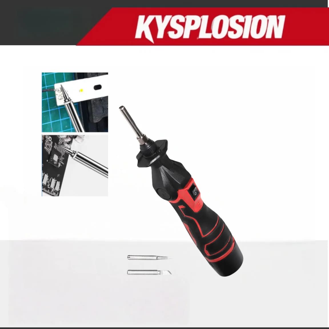 Pistola per saldatura a riscaldamento rapido 12V con punta rotante Stazioni di saldatura Saldatori Tappetino elettronico antistatico Ferro da stiro saldatore
