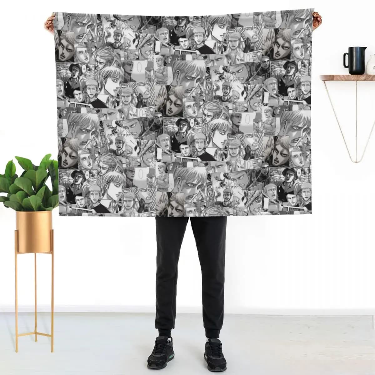 Coperta in tessuto Jean Manga Panels, coperta calda, regalo per anniversario