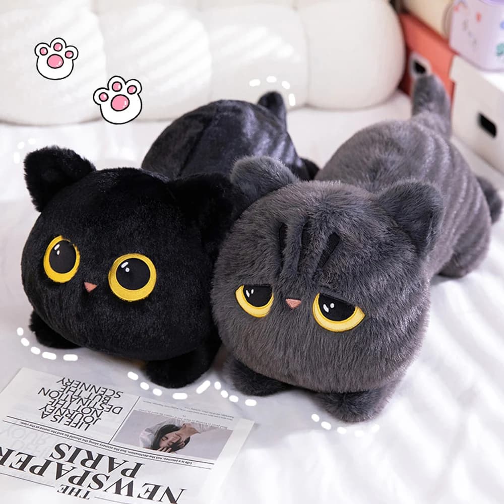 1pc Kawaii Chonky Lying Cat Plush Toys Stuffed Cute Kitty Dolls Lovely Squishy Pillow Soft Cartoon Cushion Girls Christmas Gifts