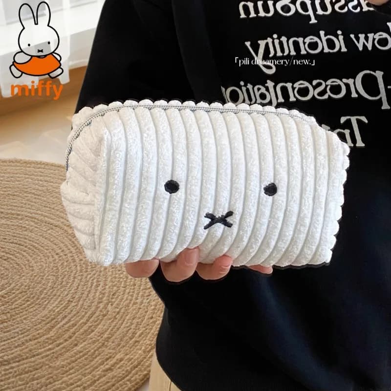 New Miffy Rabbit Pencil Bag High-Looking Ins Style Simple Large Capacity Student Stationery Storage Bag Hand Cosmetic Bag