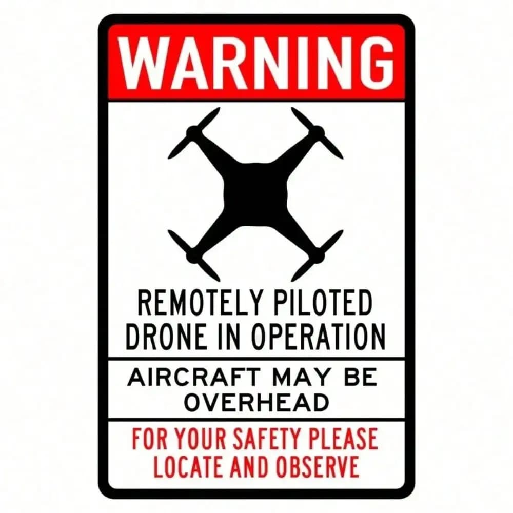 Segnale di avvertimento DJI Drone No Fly Zone, segnale di sicurezza per velivoli in alluminio resistente per esterni