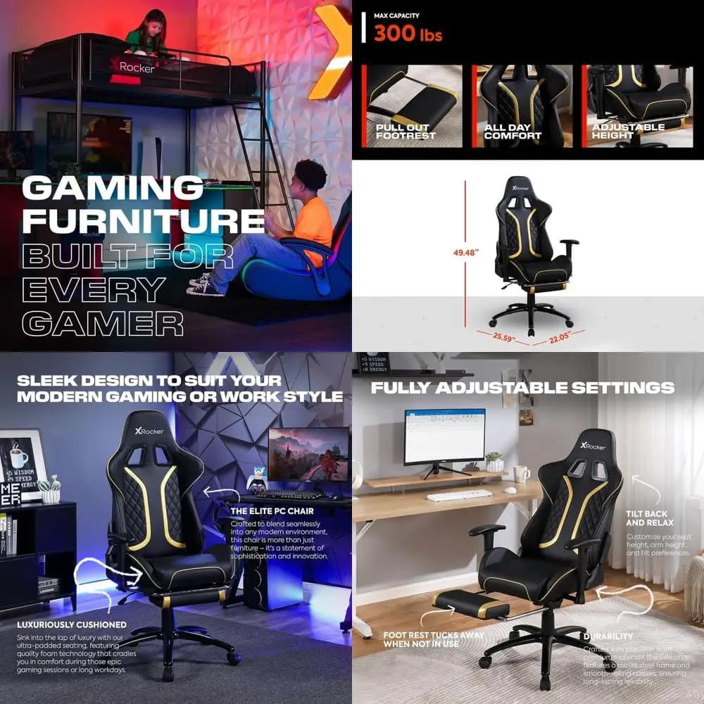 Sedia da Ufficio Ergonomica Regolabile con Ruote per Gaming PC, Ideale per Dormitori Universitari e per Uomini e Donne