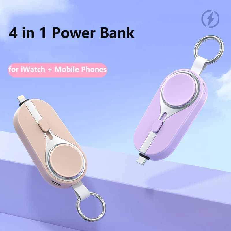 Mini Power Bank 3000mAh Wireless Charger for iWatch Apple Watch iPhone 16 15 14 13 12 X Portable Induction Charger Replacement Battery