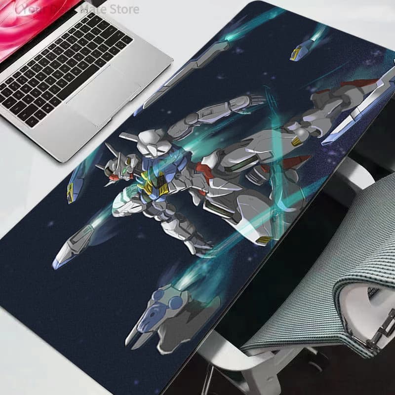 Gaming Mousepad Big Computer Gamer Mouse pad Mobile Suit Gundam Natural Rubber with Locking Edge Gaming Mouse Mat XXL