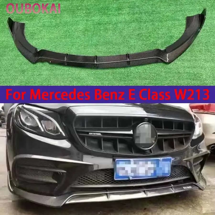 For Mercedes Benz E Class W213 sports Carbon Fiber Car Front Bumper Lip Front lip Diffuser Front Chin Spoiler Body Kit