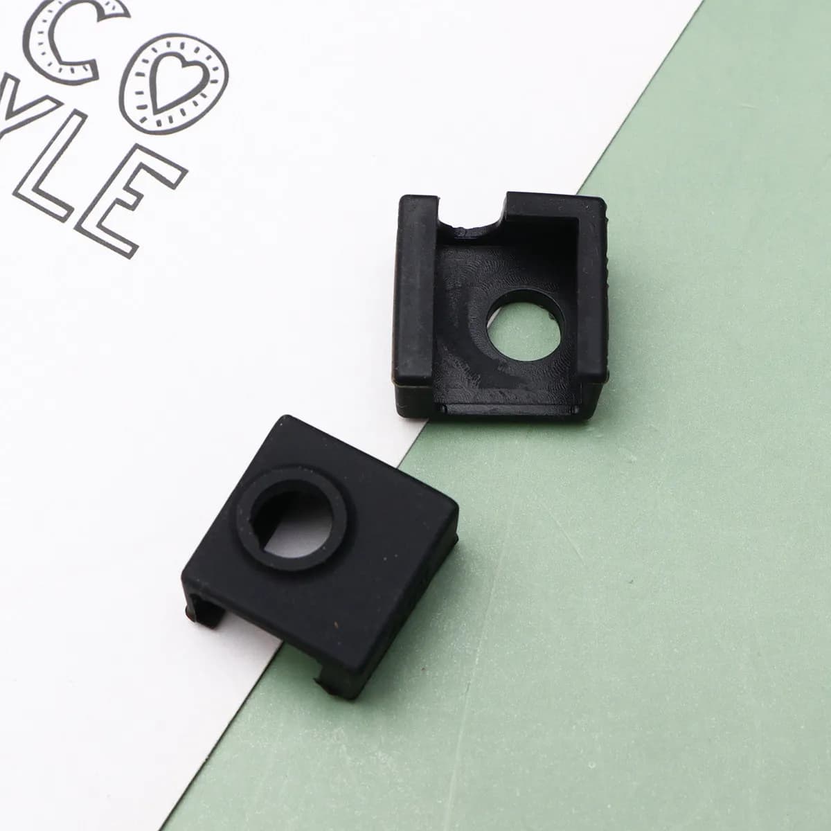 Set di 3 Blocchi Termici in Alluminio Mk7 Mk8 con Guaina in Silicone, Protezione Termica Adiabatica per Stampante 3D