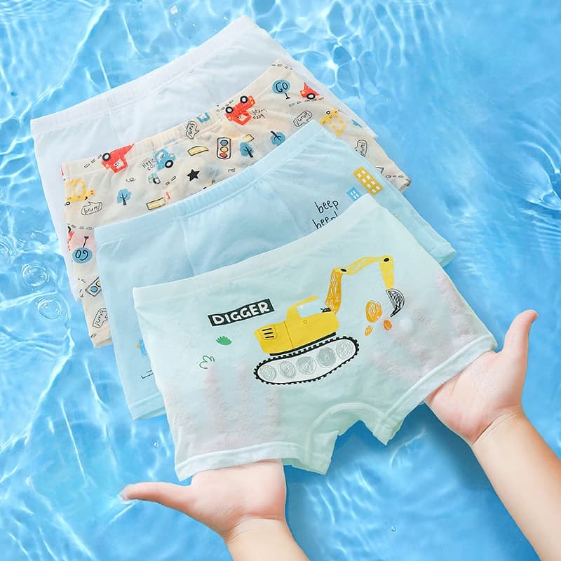 Mutandine per bambini traspiranti in rete estiva 4 pezzi mutandine antibatteriche morbide Modal sottili per ragazzi 2 + y intimo per bambini piccoli slip con stampa carina