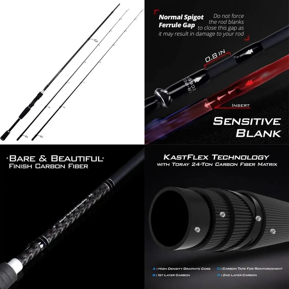 Canne da spinning e casting con guide O-ring Fuji, fibra di carbonio da 24 tonnellate, attrezzatura da pesca ad alte prestazioni per entusiasmi all'aperto