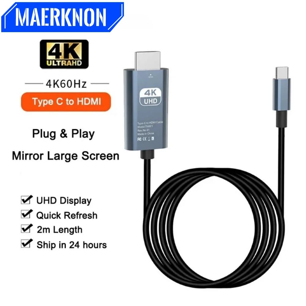 Adapter HDTV USB cable type C cable digital video converter HD 4K Reload Mirror for MacBook Android Phone to monitor TV