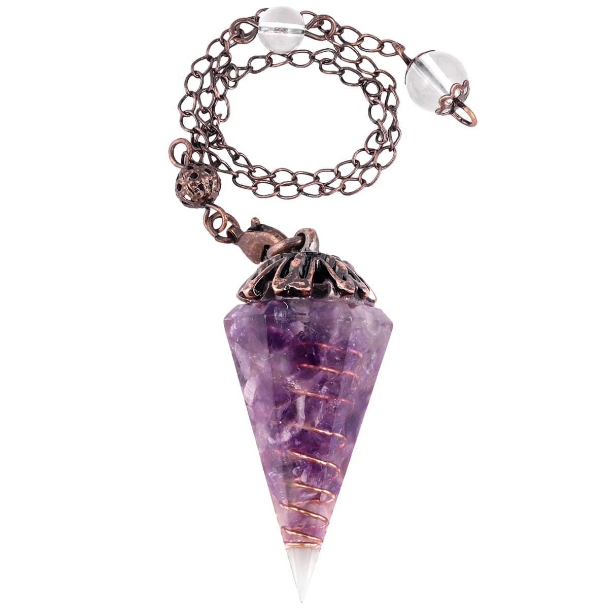 Ciondolo a punta esagonale con pendolo in Orgonite di pietra burattata curativa per gioielli di divinazione di rabdomanzia di meditazione