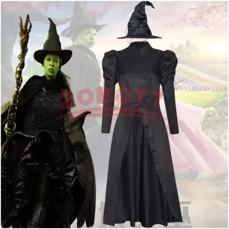 Nuovo Halloween Cosplay Wicked Elphaba Costume Cosplay Abito da strega Uniforme Wicked Witch of The West Abiti da donna per feste di Halloween