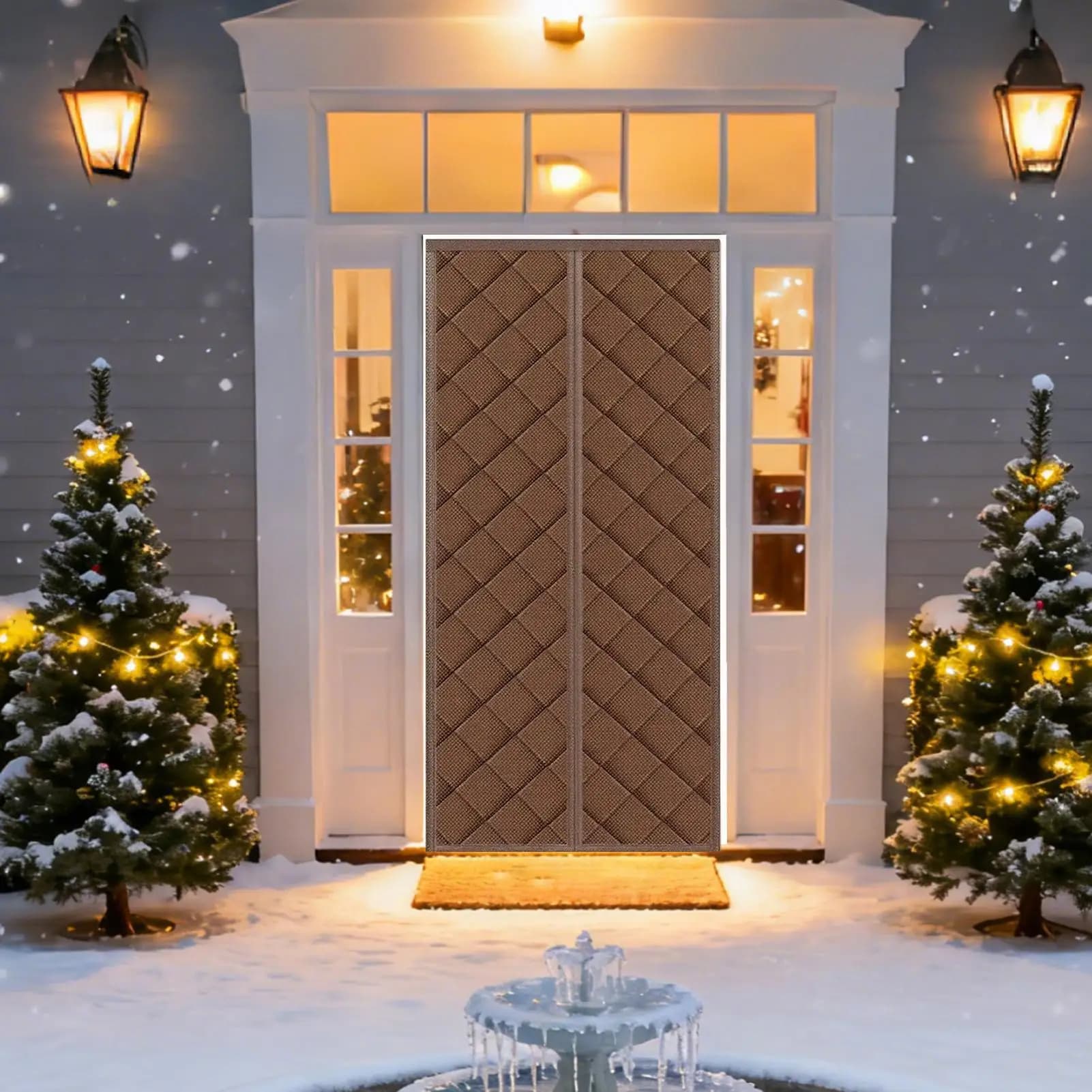 Thermal Door Curtains Magnetic Windproof Installation Thermal Door Curtains Magnetic Door Curtains for Kitchens Doors Bedrooms Nursery