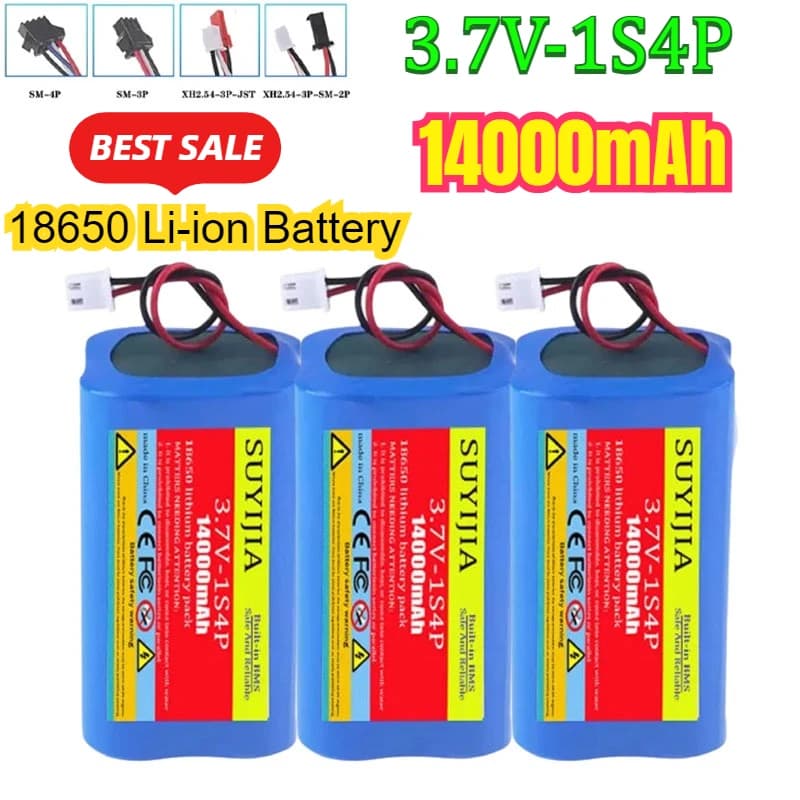 Original1S4P 14000mAh 3.7V Rechargeable 18650 Lithium Ion Battery Toy Beauty Tool Speaker SM XH2.54 Built-in BMS Plug