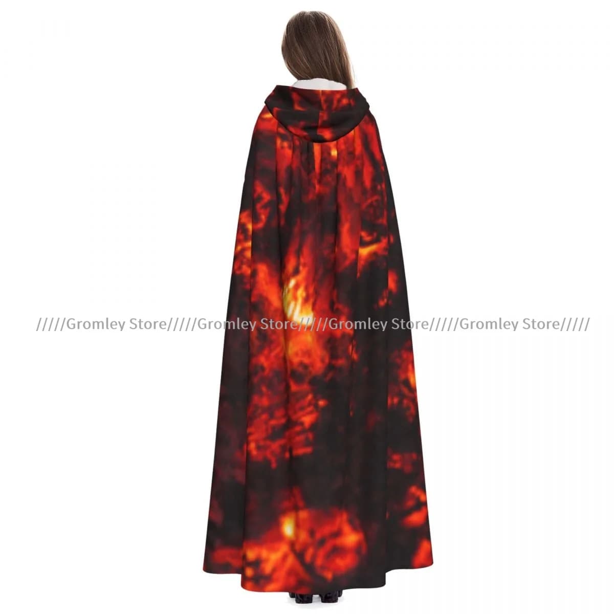 Wood Embers In Fireplace Witch Cloak Halloween Cosplay Costume Adult Unisex Cloak Retro Ages Cape
