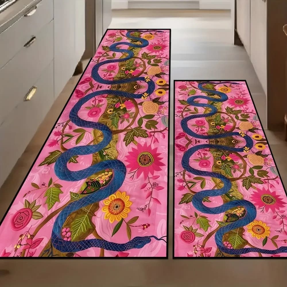 Tappeto Lungo da Cucina Persiano, Insonorizzante, Antiscivolo, Tappeto per Ingresso Casa Facile da Mantenere, Tappeto Antiscivolo per la Casa, Tappeto per Porta