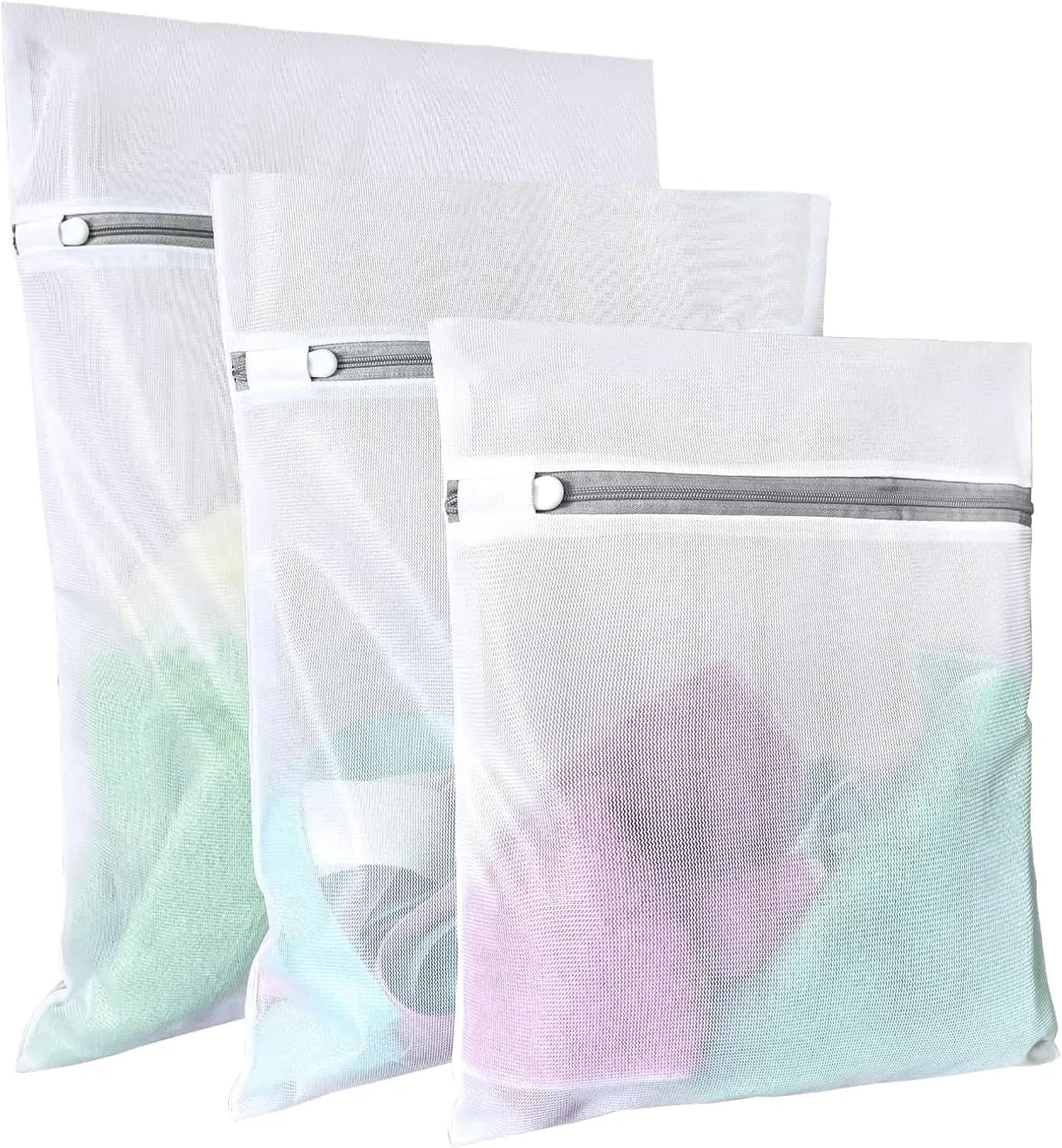 Set di 3 Sacchetti a Rete per Lavaggio Delicato, Set per Lavaggio Biancheria Intima (1 Grande, 1 Medio, 1 Piccolo)