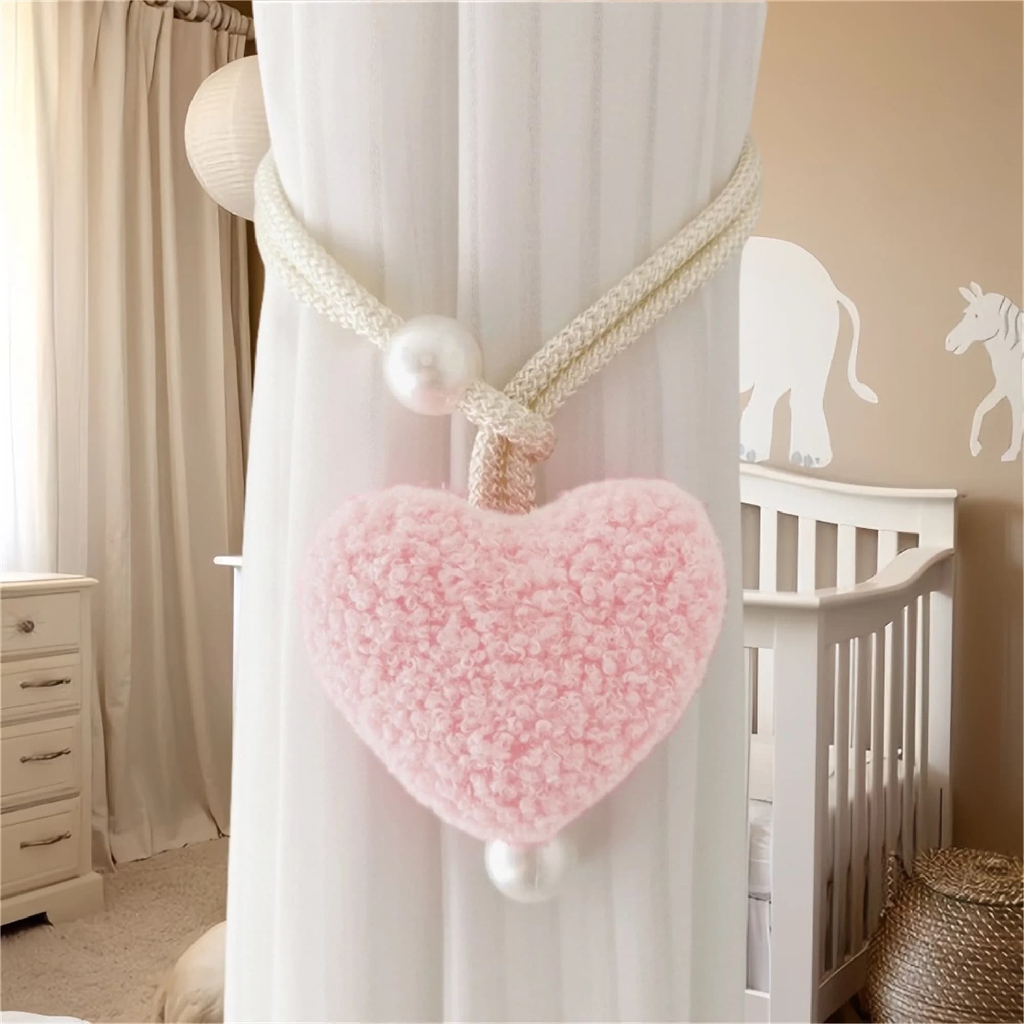Heart Shaped Curtain Clip Set of 2 Decorative Clamps for Pillow String Curtains for Home Decoration Window Accessories