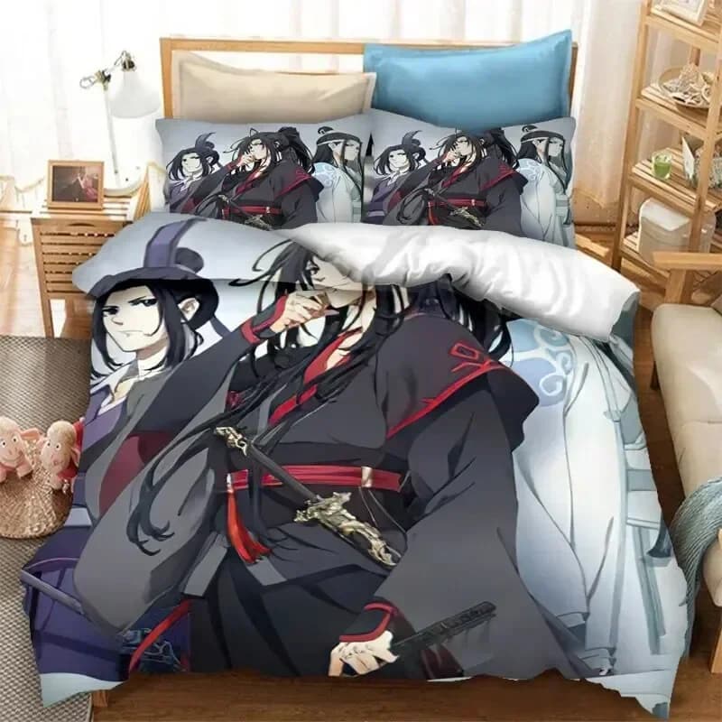 Set di Biancheria da Letto Grandmaster of Demonic Cultivation Mo Dao Zu Shi, Copripiumino, Lenzuolo, Set Stampato con Federe, Piumino per Camera da Letto