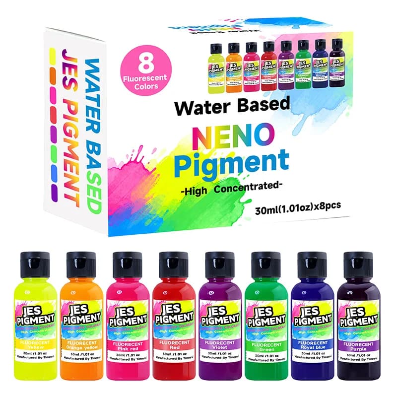 Set di 8 pigmenti fluorescenti, 30ml/1.01oz di pigmento liquido per flacone, pigmento per resina epossidica, adatto per il fai da te.