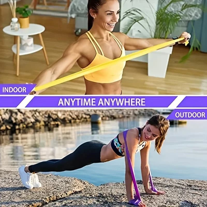 4 pezzi - Fasce di resistenza per yoga di diversi livelli di resistenza, realizzate in materiale elastico TPE, adatte per la riabilitazione fisica, il fitness, lo yoga, il pilates, la riabilitazione postoperatoria e l'allenamento della forza.