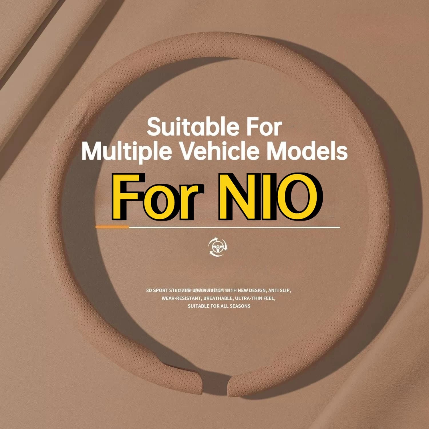 For NIO ES6 ES8 EC6 EC7 ET5T ET7 ES7 Nappa Leather Ultra-thin Four Seasons Steering Wheel Cover Car Interior Accessories