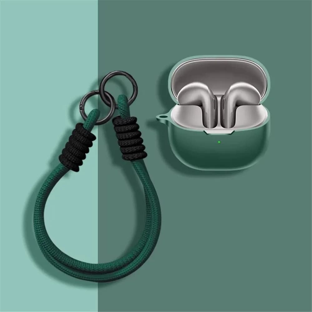 Nuova custodia in silicone per Xiaomi Buds 6, colore caramella, per auricolari wireless, antiurto, con laccetto.