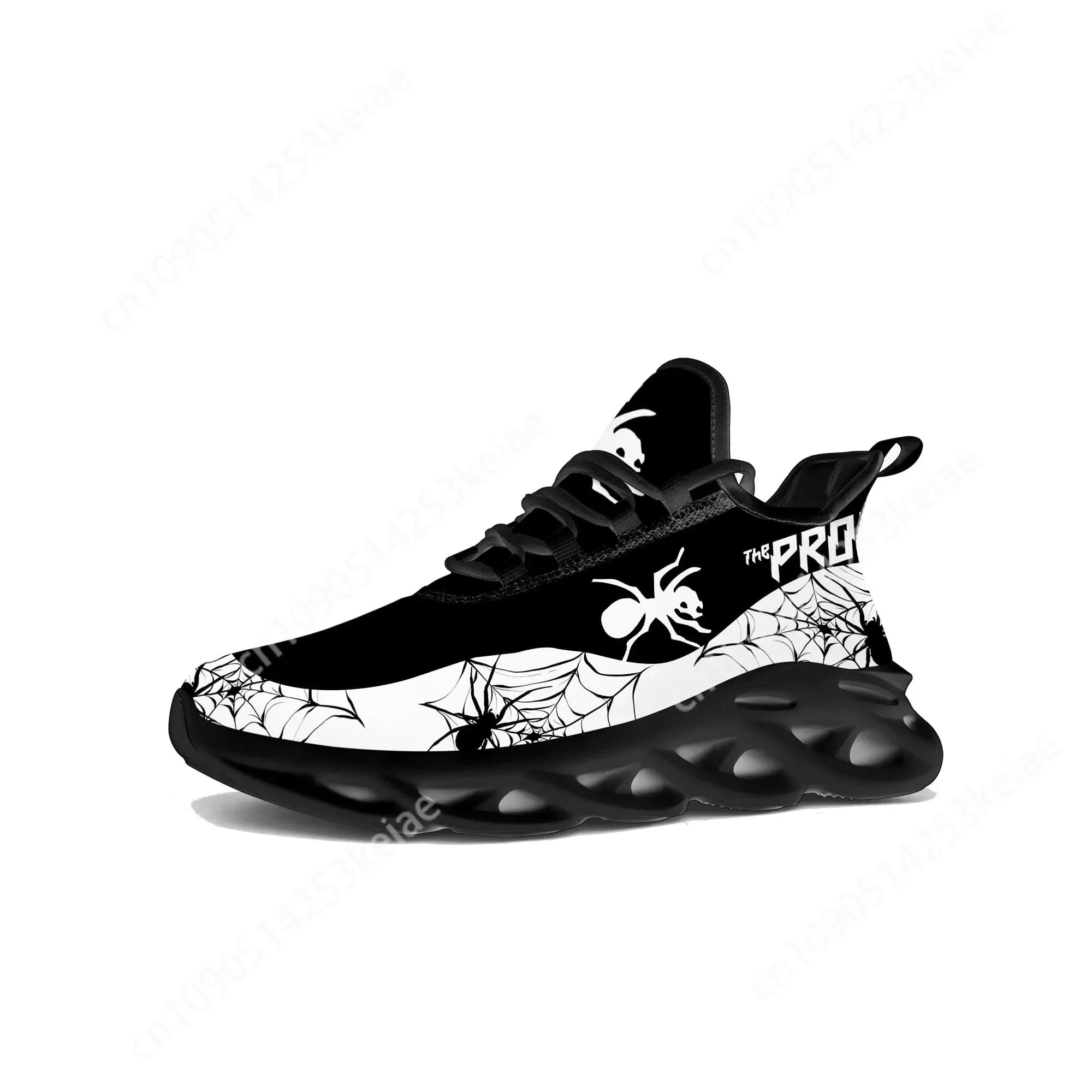 The Prodigy Rock Band Pop Flats Sneakers Scarpe Sportive da Corsa Uomo Donna con Lacci in Mesh Personalizzate Nere