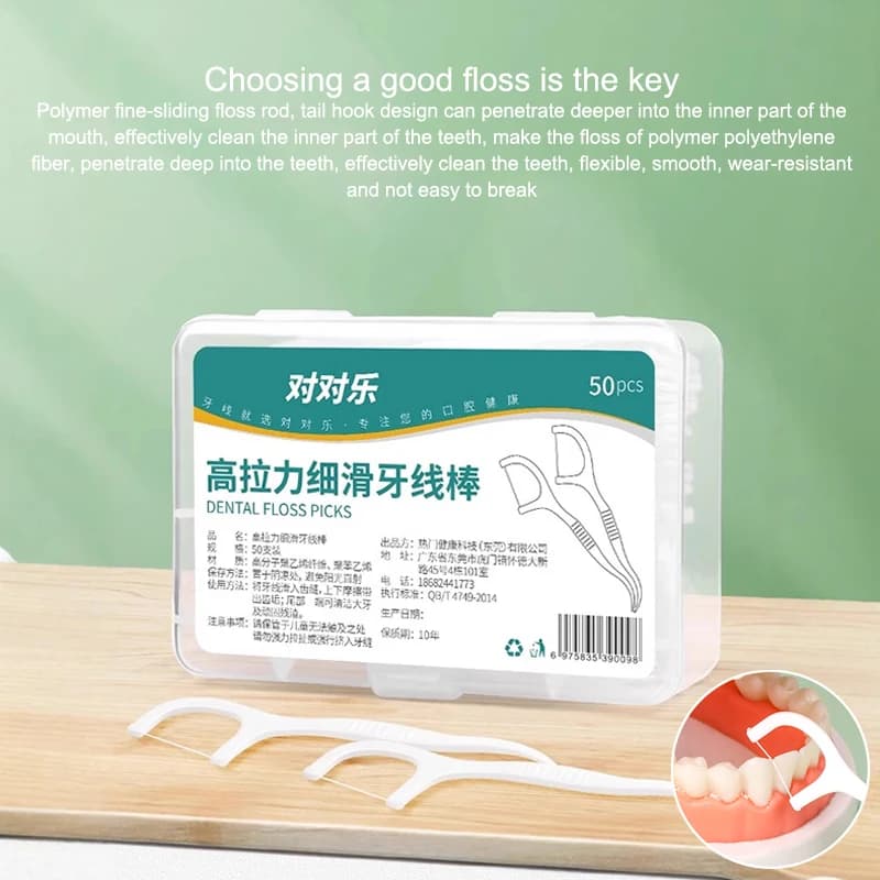 1/2/6/12 portable disposable wire interdental high strength plastic thread deciding wire interdental stick wire interdental wire box