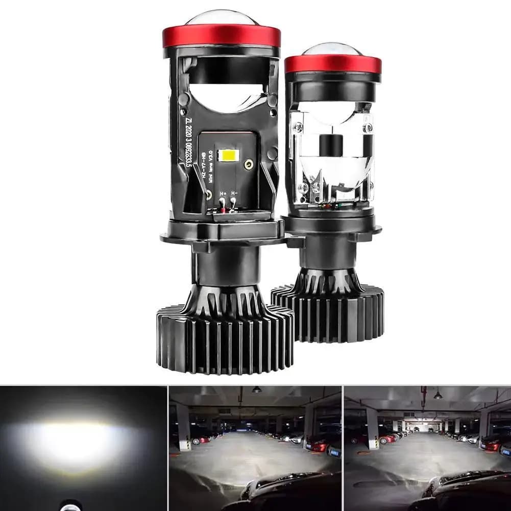 Y7D 120W H4 Fari Auto H4 LED Mini Lente Del Proiettore 6000K Fascio Alto Basso Turbo Ventola Auto LED H4 Lampada LHD 12V