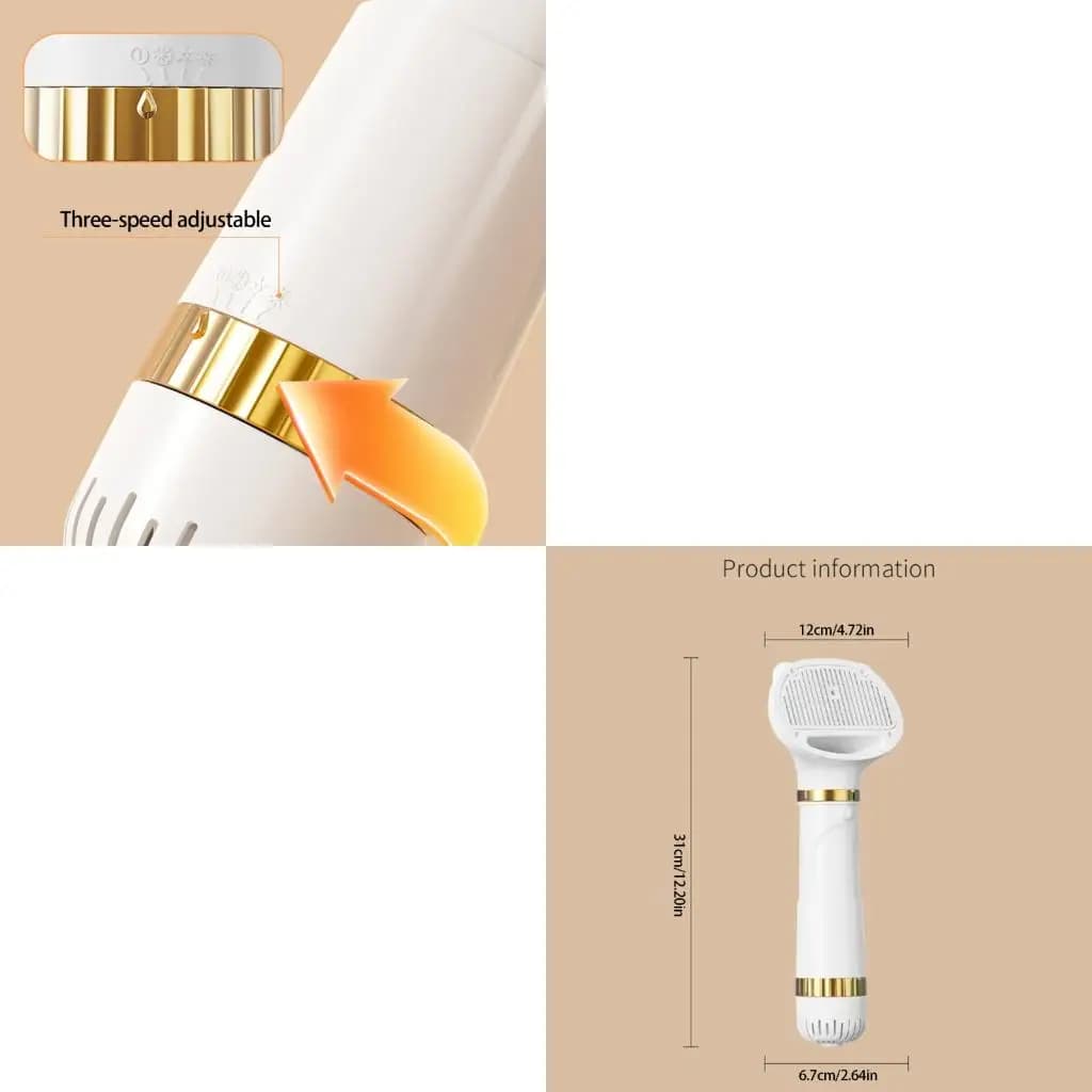 3 Speed Pet Hair Dryer And Deshedding Tool Ergonomic Design Handheld Pet Hair Dryer Overheat Protections high quality