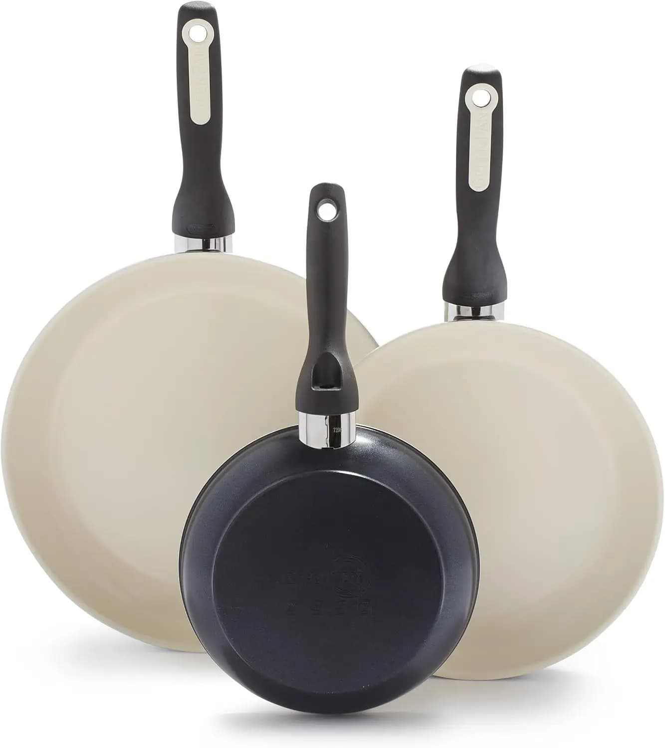 Set of 3 Anodised Ceramic Rio Plates, 7, 9.5 and 11 Poles, Ergonomic Handle, Without PFAS