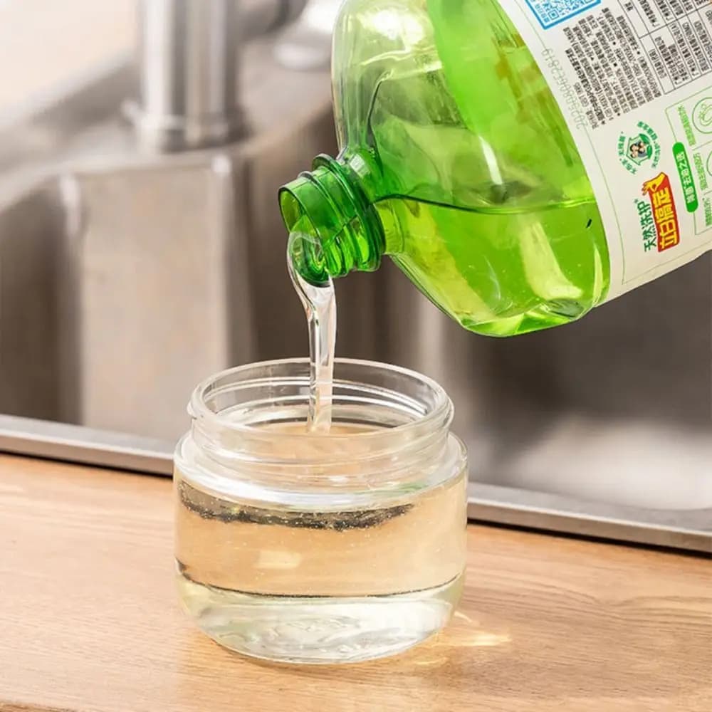 Dispenser di Sapone per Piatti da 280ml con Porta Spugna, Erogatore di Sapone da Cucina a Pressione Facile, Dispenser di Sapone in Vetro Staccabile