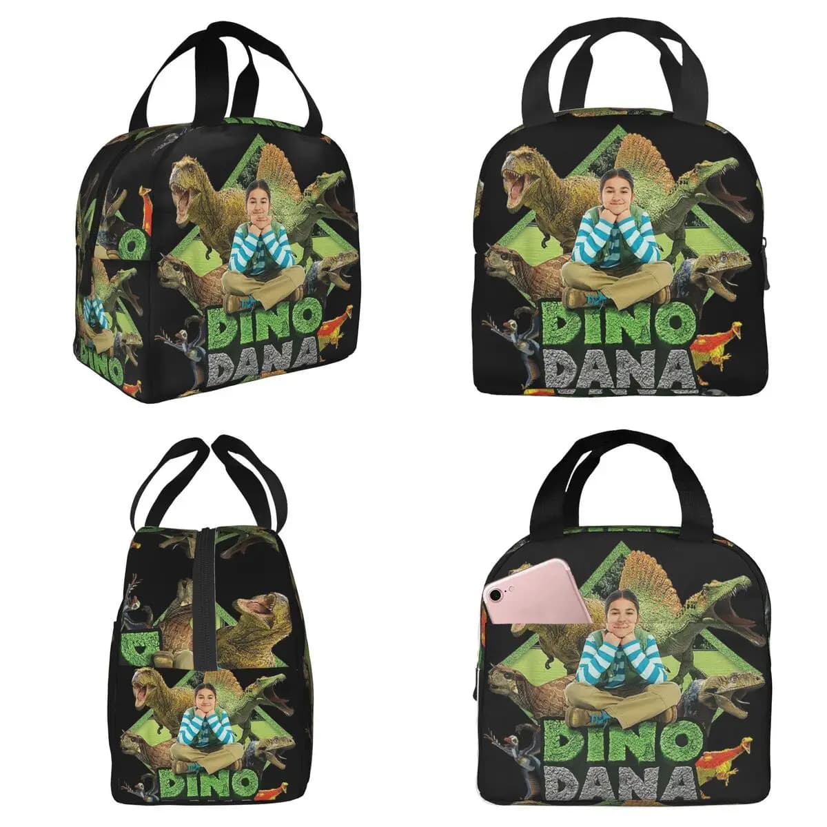 Borsa Termica per Pranzo Dino Dana Real per Bambini, Contenitore Termico Portatile per Scuola