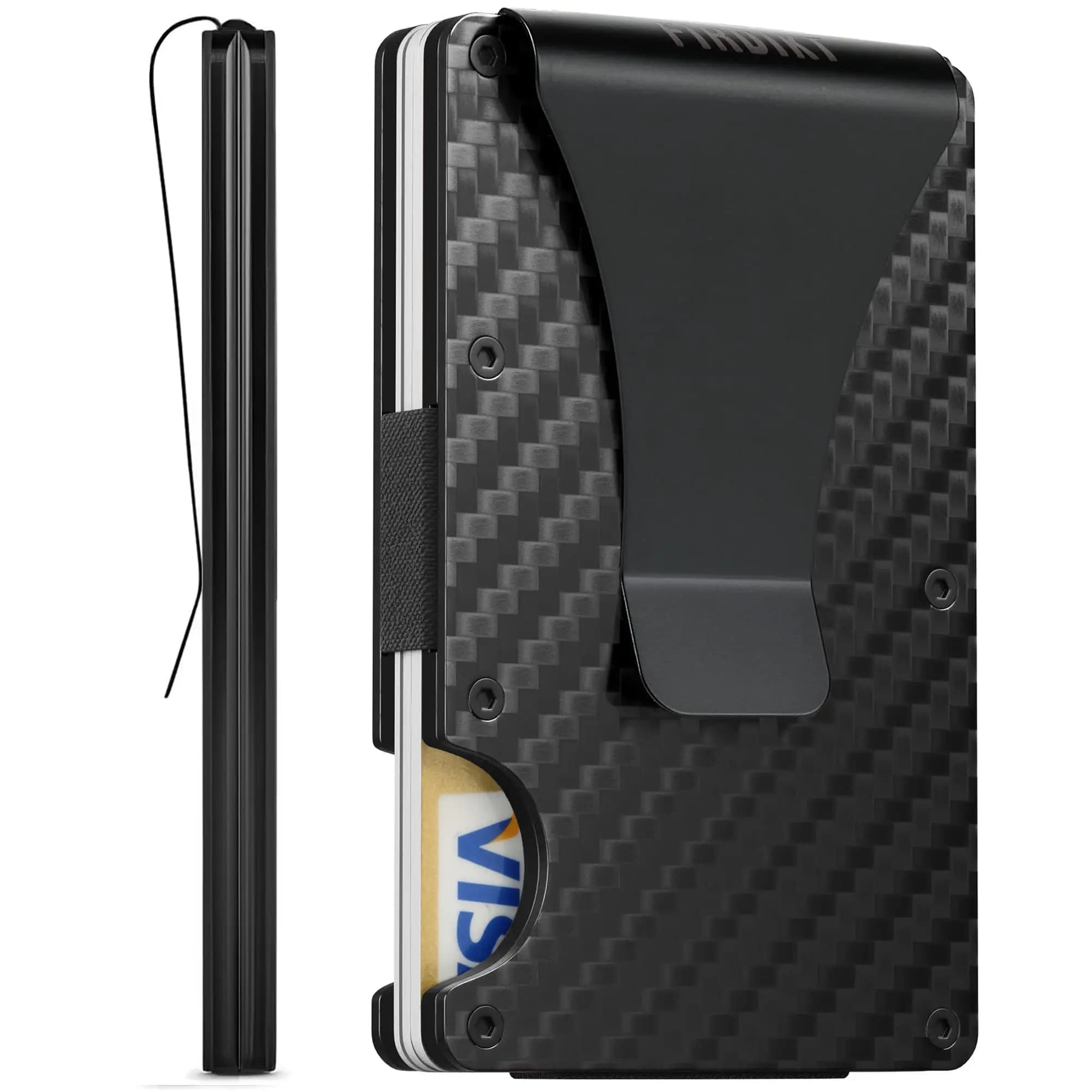 Carbon Fiber Wallet, Metal Money Clip Wallet, Minimalist Wallet for Men, Slim Aluminum Holder Pocket Cash Credit Card Holder country wallet, Compact Storage Organizer