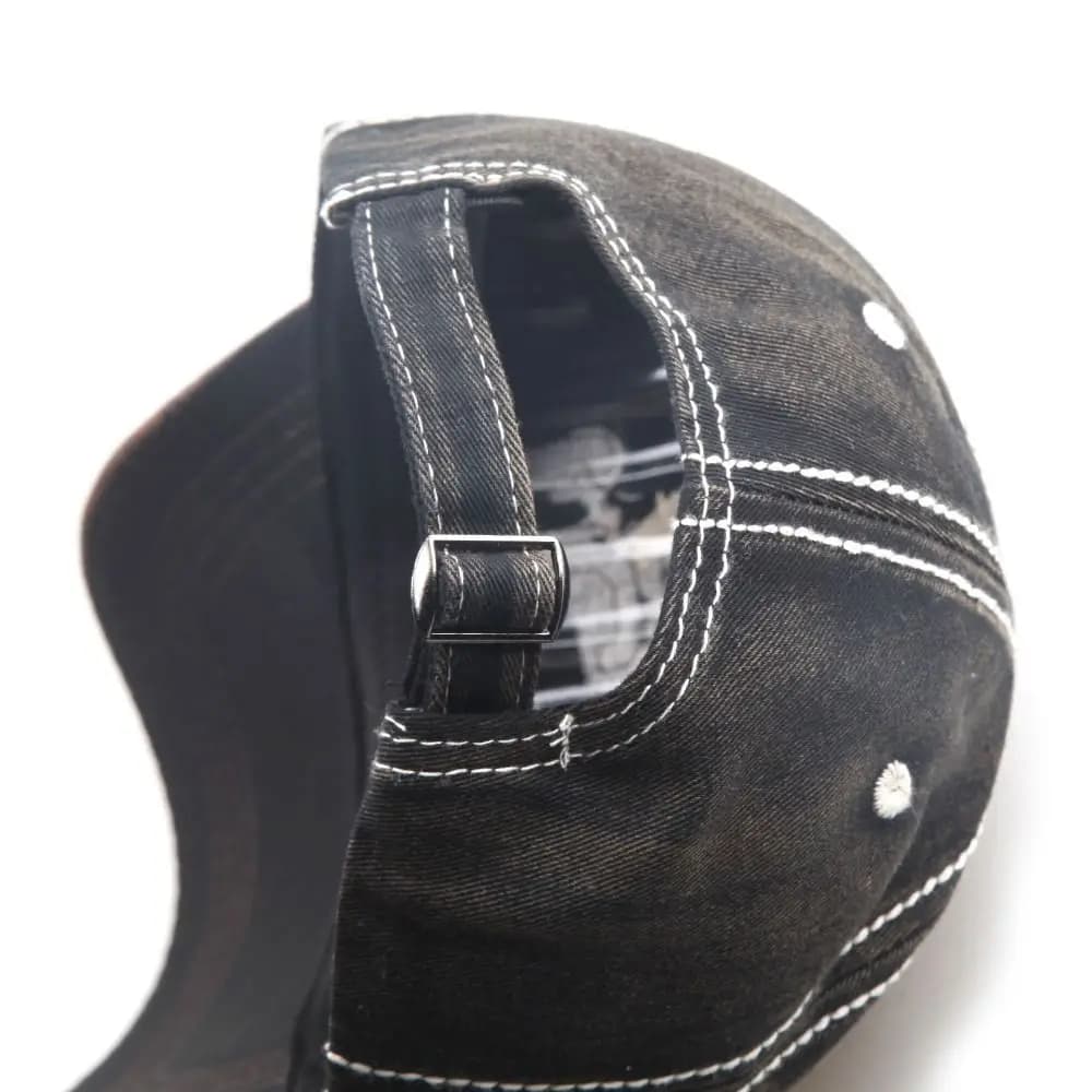 Cappellino da Baseball Vintage Regolabile Casual con Ricamo '21', in Cotone Effetto Jeans Sfilacciato, Stile Americano, Protezione Solare, Cappello Sportivo con Visiera