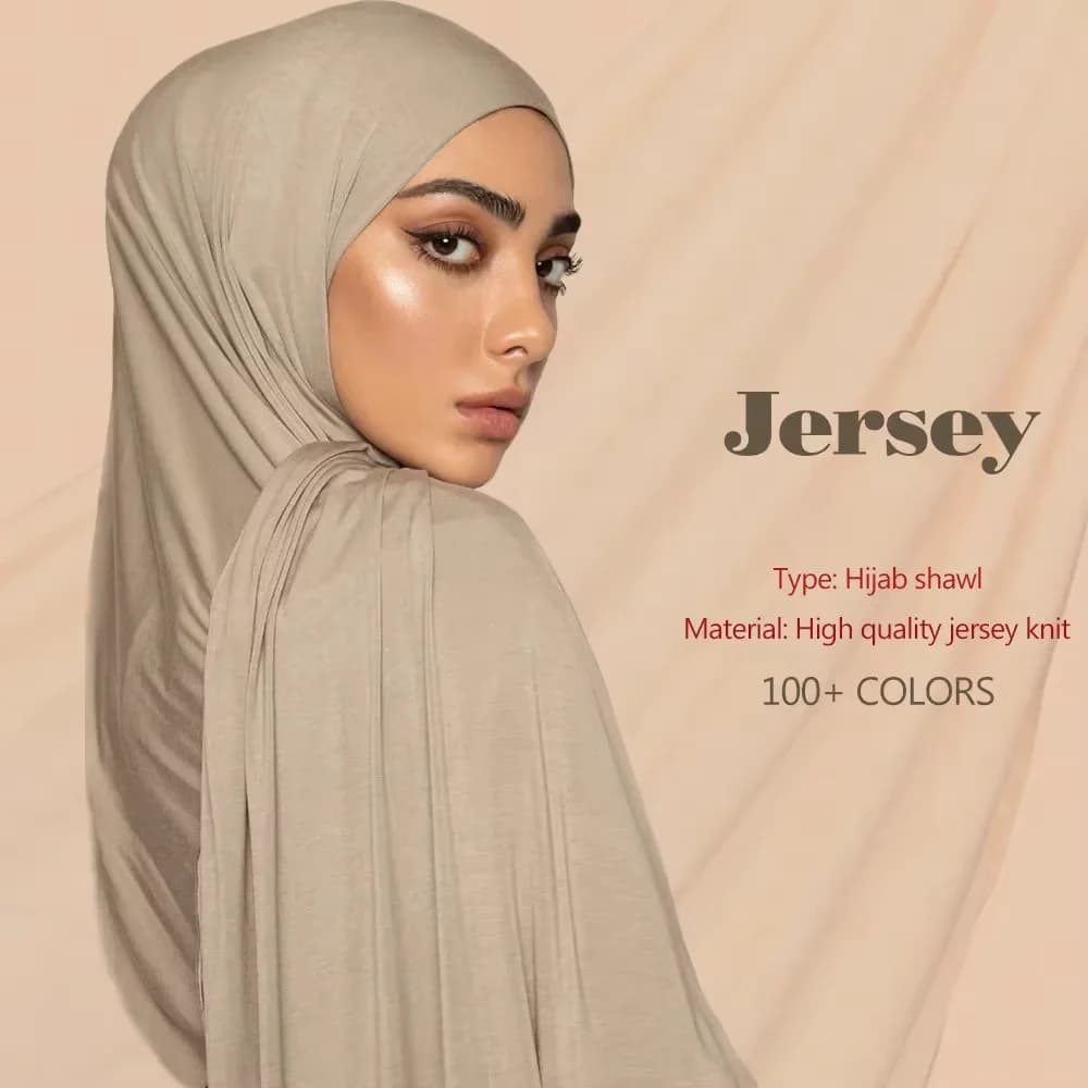 Sciarpa Hijab in jersey di cotone modale premium Sciarpa lunga musulmana Tinta unita Morbido turbante Cravatta Avvolge la testa per le donne Fascia africana 170x60 cm
