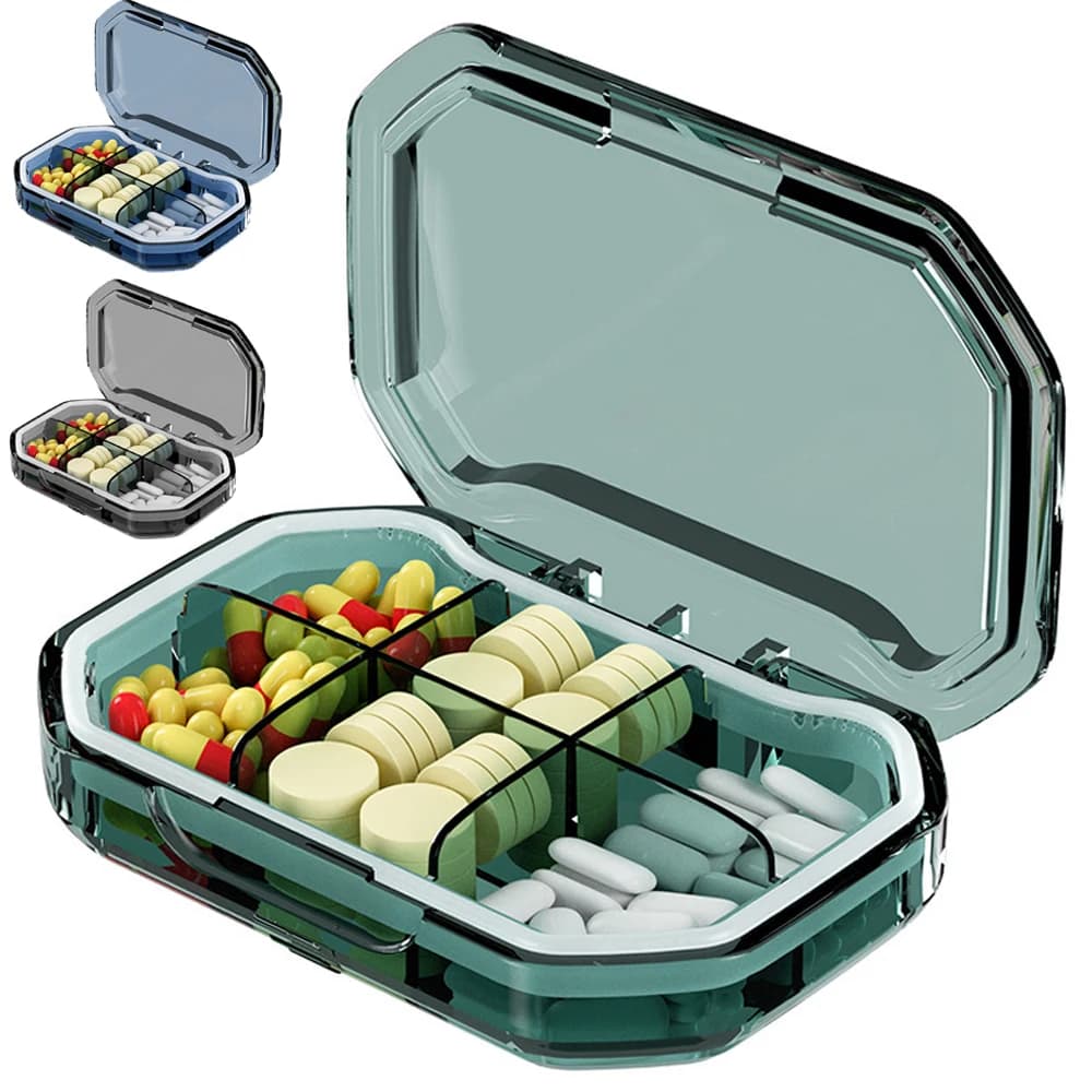 1Pcs Daily Pill Organizer Portable Pill Case,Travel Pill Organizer for Purse Pocket to Hold Vitamins,Supplements and Medication