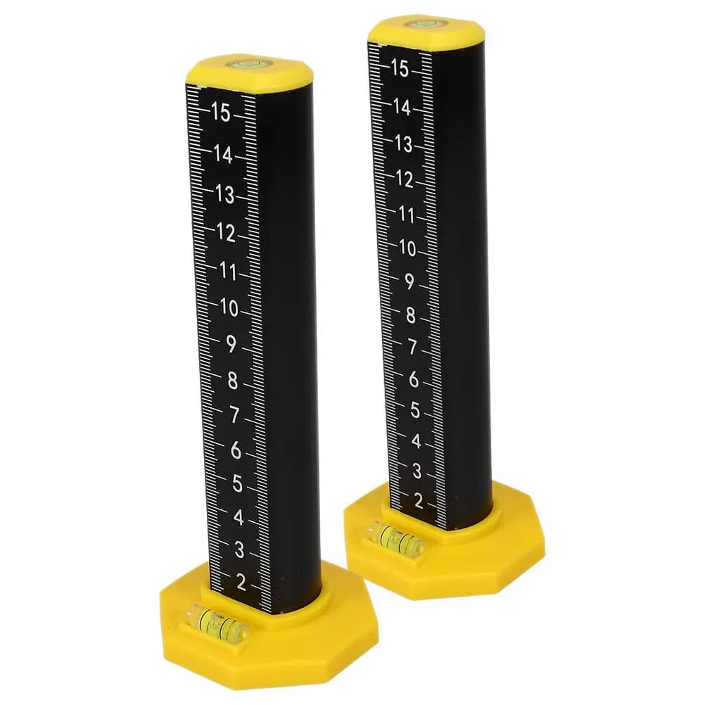 2 Pezzi Righello di Livellamento Magnetico Nero Inciso per Piastrelle da Soffitto e Pareti, Strumento di Misurazione Precisa, Calibro per Piastrelle, Righello per Contorni