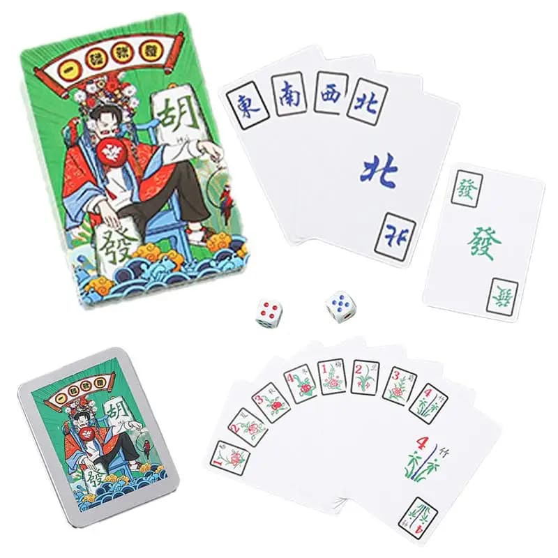 Mahjong Cards Family Game Waterproof Mah Jong Playing Card Classic Game 144-Card Deck Mahjong Playing Card For Family Gatherings
