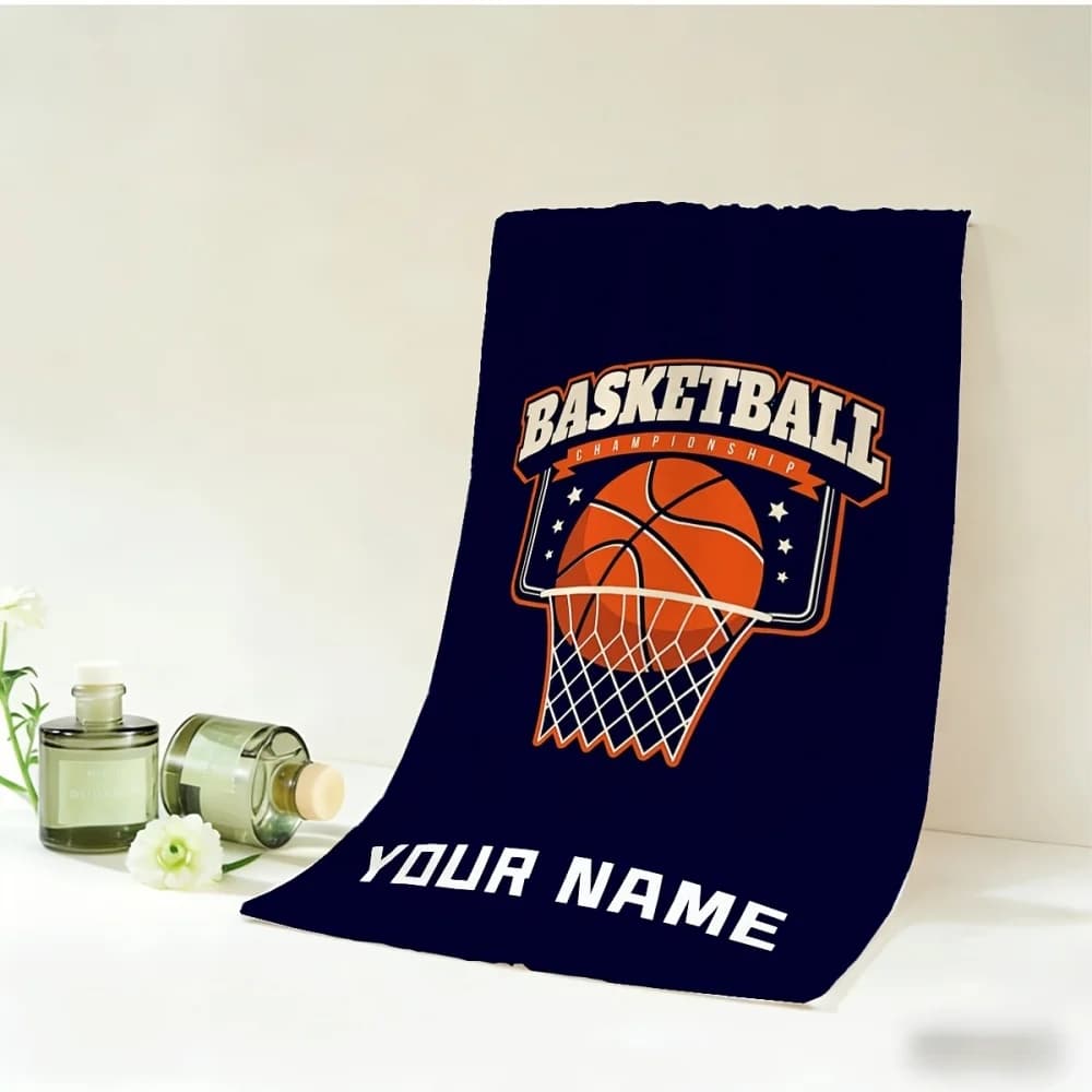 Set di 2 Asciugamani Personalizzabili con Nome/Testo, Ideali per Basket e Palestra - Regalo con il Tuo Nome, per Uso Domestico, Viaggi, Feste
