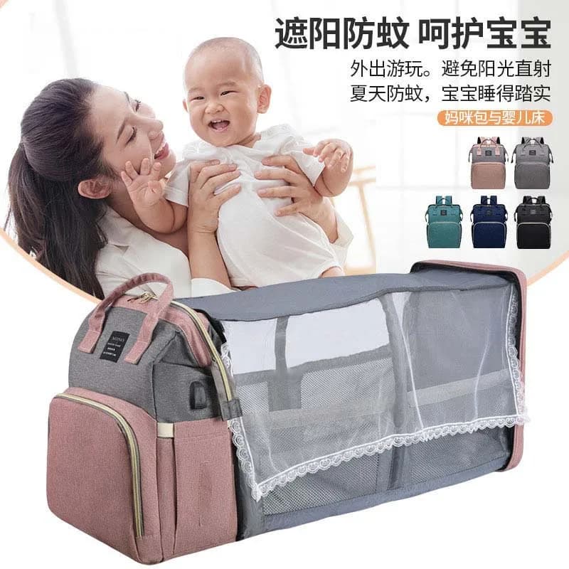 Wholesale Folding Bed Multi-functional Mommy Bag Baby Toys Can Be Hung Large Capacity Backpack for Mother and Baby