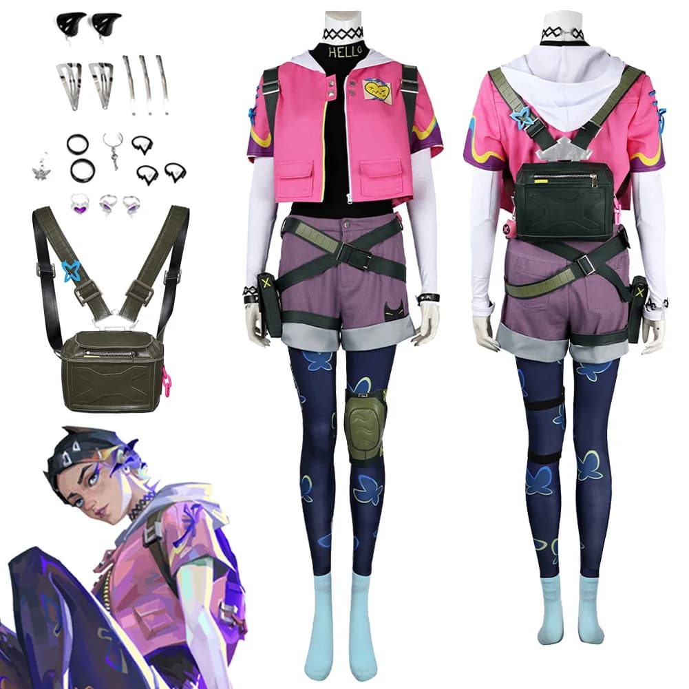 Gioco Valorant Clove Cosplay Fantasy Bag Bracciali Collane Abiti Gioco Valorant Costume Travestimento Donne adulte Giochi di ruolo Abiti