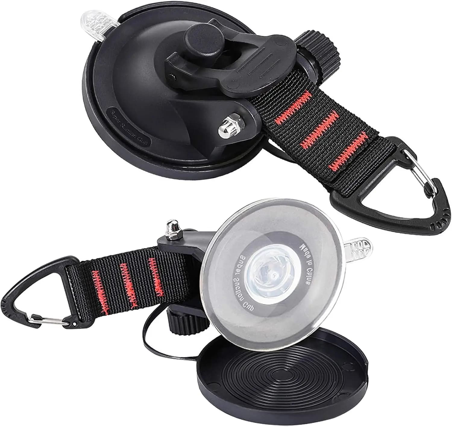 Ganci a ventosa resistenti per auto, campeggio, tendalino, barca, SUV, tenda e vetri - 2 pezzi con gancio di fissaggio ad alta potenza