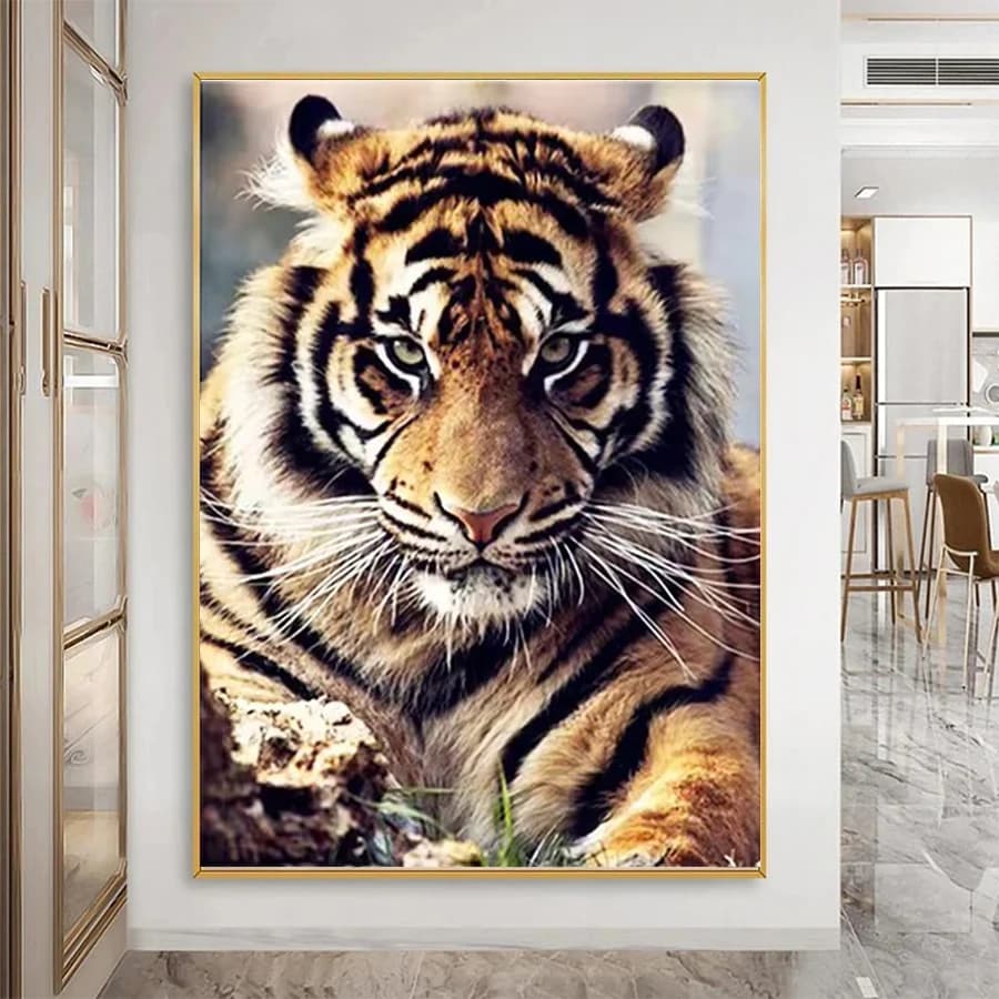 5D DIY Diamond Embroidery Full Kits Animal Tiger Art Diamond Painting Cross Stitch Adult Decor Home