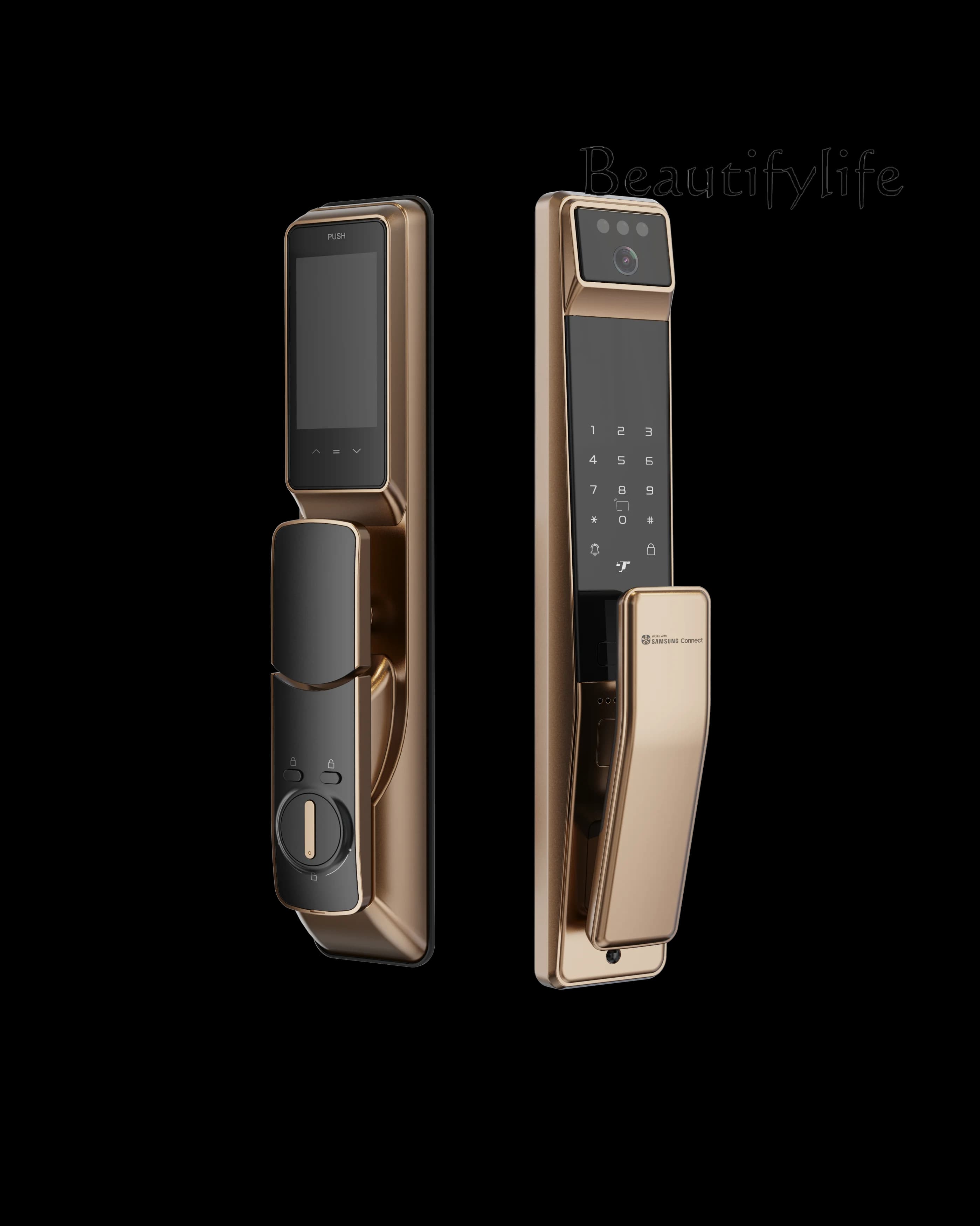 Y45 Face 3d Facial Recognition Doorbell With Camera Smart Digital Electronic Lock P30max Smart Thing App Fingerprint
