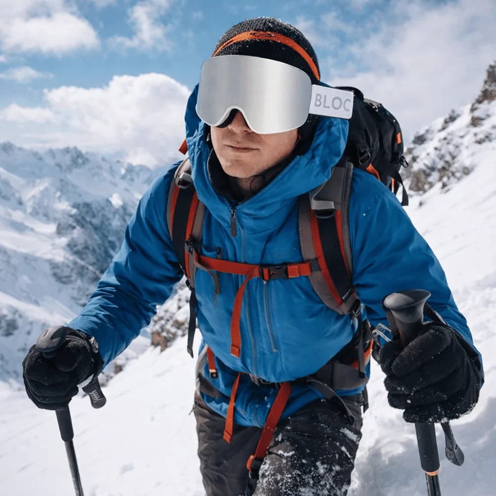 Occhiali da Sci con Protezione UV400, Antiappannamento, Doppio Strato, Lenti Cilindriche, Rivestimento Completo, Occhiali da Neve per Sport all'Aperto
