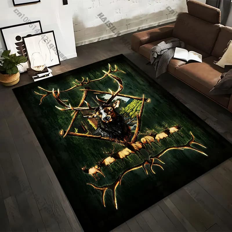 Carpets with Elk Horn Printing in 21 Measures, Yoga Mats, Living Room Decoration, Custom Zerbino