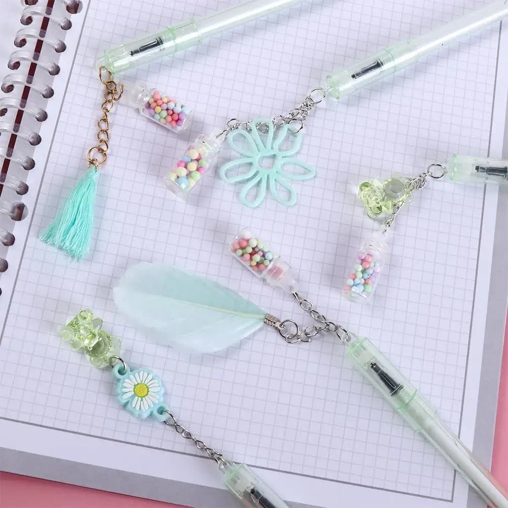 Penna Gel Cancellabile Kawaii a Forma di Orsetto con Ciondolo, Penna per Firma, Penna per Scuola e Cancelleria, Bottiglia a Tema Dolce